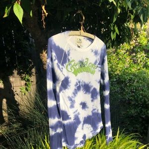 "Freedom" tie-dye long sleeve waffle shirt